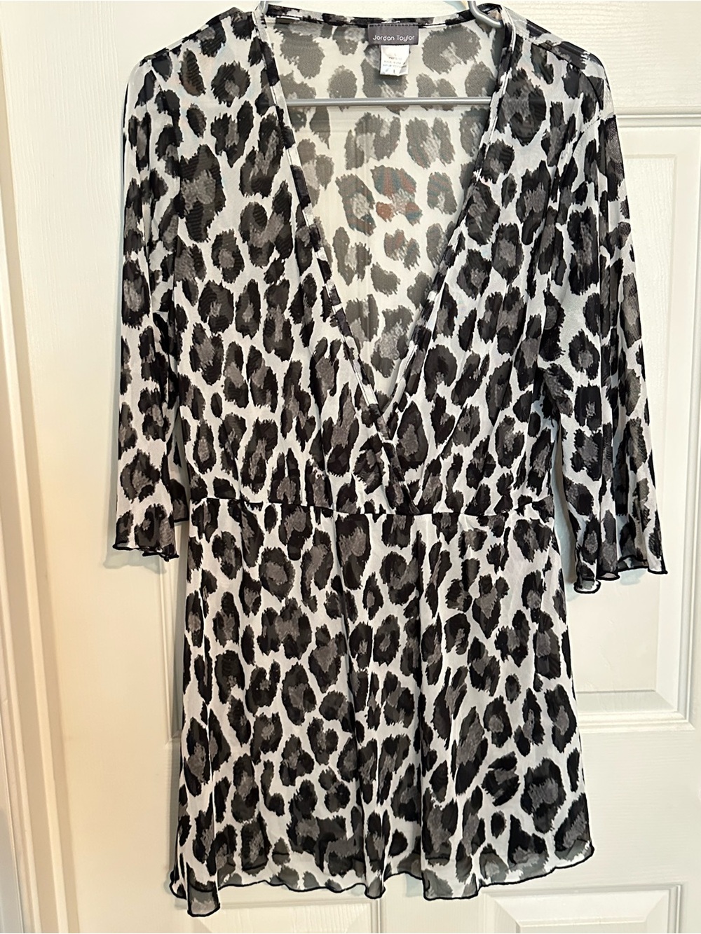 Jordan Taylor Black and White Leopard-Print Dress